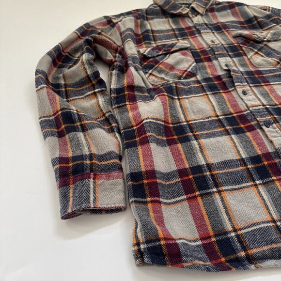 Brixton Men's Plaid Shirt Long Sleeve Button Size XXL Mid Weight Skater 90s Y2K - Picture 4 of 8